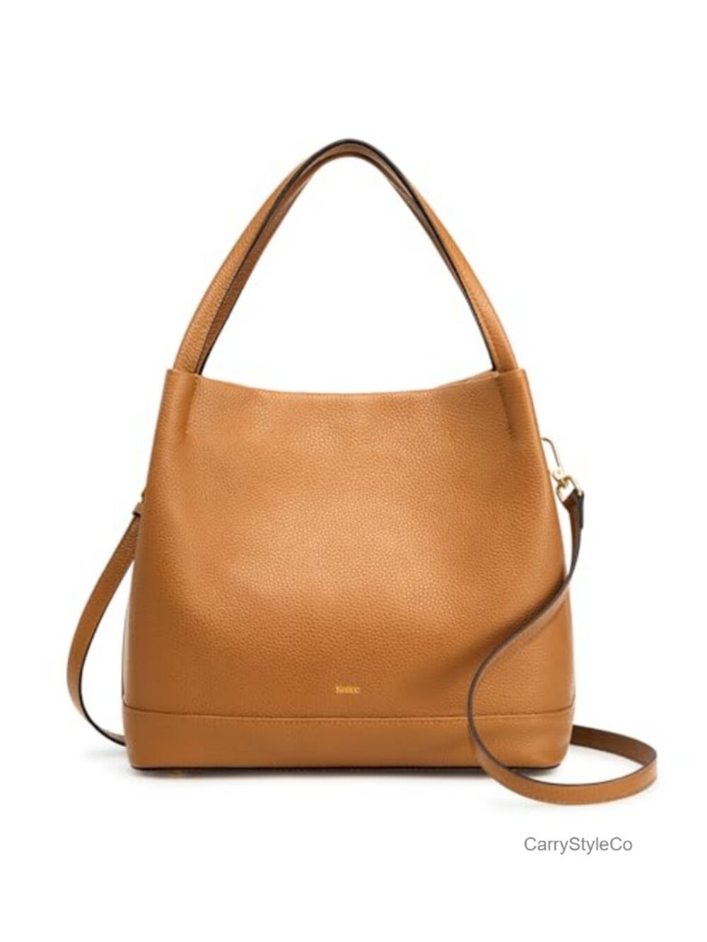 Kattee Genuine Leather Bucket Bag Detachable Crossbody Strap Handbag Purse